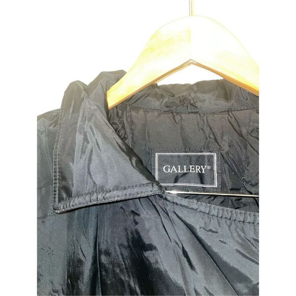 Vintage 90s Y2K Gallery long black overcoat puffer women’s winter coat size medi - Picture 12 of 15